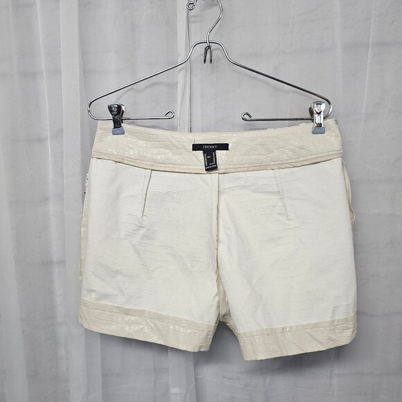 Ivory Embossed Faux Leather Mini Skort Shorts Party Club Rave M - Picture 8 of 10